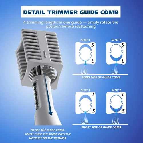 Miniatura 6 de Wahl DualTech® - Recortadora de cejas de doble cara con batería de litio para depilación facial para mujer, con agarre de goma, modelo 3026636