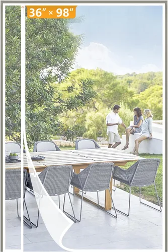 Miniatura 33 de Yotache Puerta mosquitera magnética reversible con apertura lateral izquierda y derecha, se adapta a puertas de 28 x 78 pulgadas, cortina de malla
