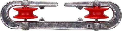Miniatura 3 de Polea separadora de tendedero de aluminio de plástico para tendedero largo y cargas pesadas (2, plateado)