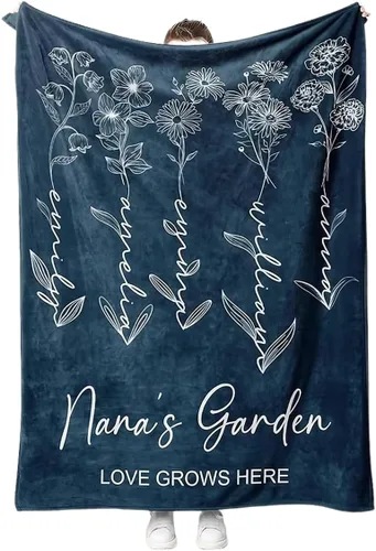 Miniatura 18 de Personalized Grandma Blanket, Gifts for Grandmother from Grand Kids, Name Blankets for Mimi, Gigi, Nana (Grandma 01)