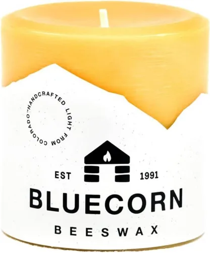 Miniatura 9 de Bluecorn Beeswax Vela de Pilar, 100% Cera de Abejas Natural Pura, Velas 2x3, Combustión Limpia y Sin Goteo, Larga Duración (25 Hr) Sin Parafina