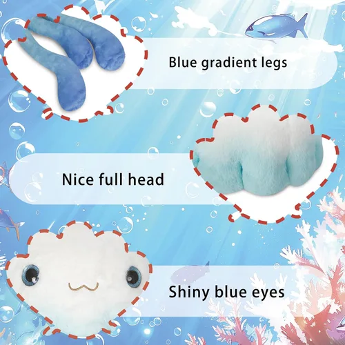 Miniatura 6 de Niuniu Daddy 23 pulgadas 3.3 libras de peluche con peso de medusa para niños y adultos, lindos animales de peluche con peso de medusa, almohada