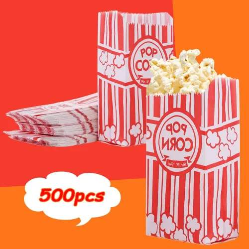 Miniatura 6 de 500 bolsas de papel para palomitas de maíz, bolsas pequeñas de esquina de 1 onza, porciones individuales para máquina de palomitas de maíz, fiesta