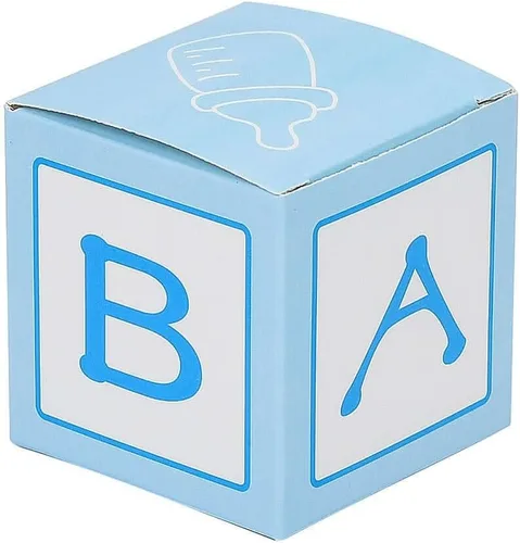 Miniatura 7 de Efavormart - Paquete de 25 cajas de regalo azules de 2 x 2 pulgadas para baby shower, con diseño recortado, cajas de regalo de cartulina prémium
