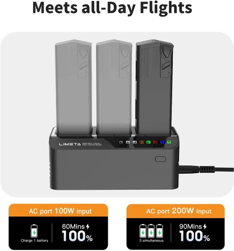 Miniatura 2 de LIMETA Mavic 3 Cargador de batería para DJI Mavic 3 pro Enterprise Classic Cine Thermal Drone Battery Pack 200W Estación de carga rápida Hub