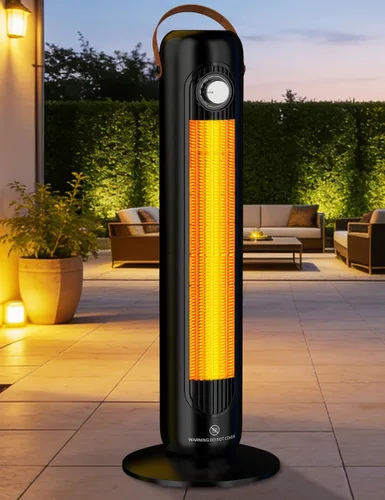 Calentador de espacio de 24 pulgadas con 4 modos de calor, oscilación de 70°, protección contra sobrecalentamiento y vuelco, calentadores eléctricos