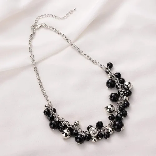 Miniatura 4 de Collares con colgante de cadena corta para mujer, joyería de moda de plata con perlas y cuentas de cristal, regalos de cumpleaños para mujer