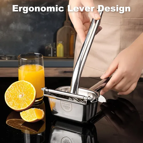 Miniatura 3 de Exprimidor Grande de Limón, Exprimidor de Cítricos de Acero Inoxidable 304, Exprimidor Manual Resistente para Cítricos, Naranja, Limón y Otras Frutas