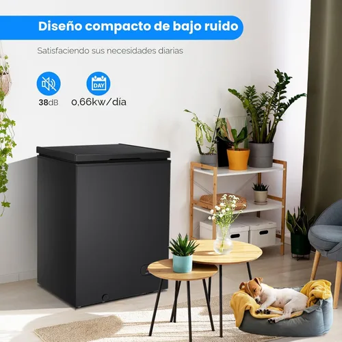 Miniatura 7 de Kismile Congelador de pecho de 3.5 pies cúbicos con 2 cestas extraíbles, parte superior abierta, puerta abierta, congelador profundo compacto
