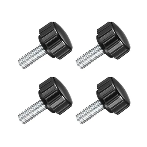 Miniatura 8 de TA-VIGOR 4 piezas M6 x 0.787 in tornillo de pulgar macho, rosca de acero al carbono, perillas moleteadas, agarre métrico M6 tornillo de pulgar