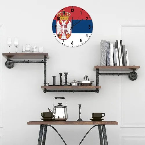 Miniatura 834 de Cheyan Reloj de pared con bandera de Canadá de 12 pulgadas, silencioso, sin tictac, de PVC, funciona con pilas, reloj redondo decorativo, regalo