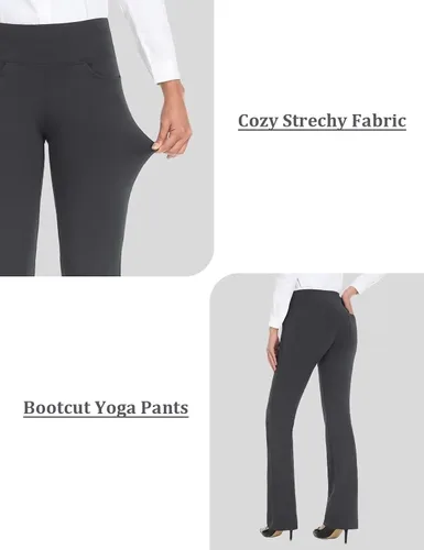 Miniatura 9 de Safort Pantalones de yoga con entrepierna de 28" 30" 32" 34"más amplios en la parte inferior para botas altas, 4 bolsillos, UPF50+