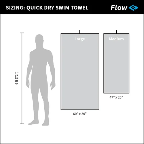 Miniatura 6 de Flow - Toalla de natación de microfibra de secado rápido, toallas de piscina para natación competitiva y otros deportes acuáticos con opciones Gris