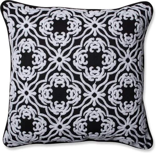 Miniatura 12 de Pillow Perfect Trellis - Almohadas para interiores y exteriores, 2 unidades, lumbares, 11.5 x 18.5 pulgadas, color negro