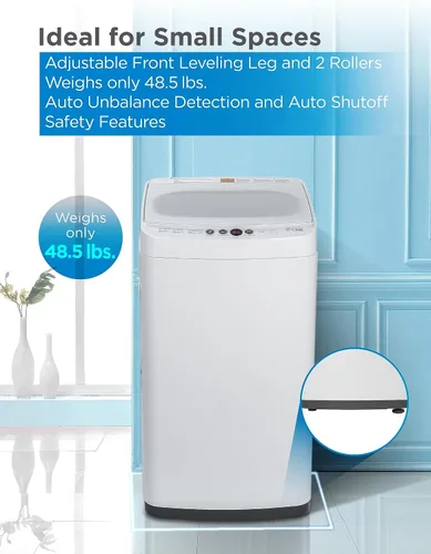 Miniatura 6 de Lavadora portátil de 0.9 pies cúbicos, lavadora compacta con 6 ciclos de lavado, lavadora de ropa portátil con 3 niveles de agua