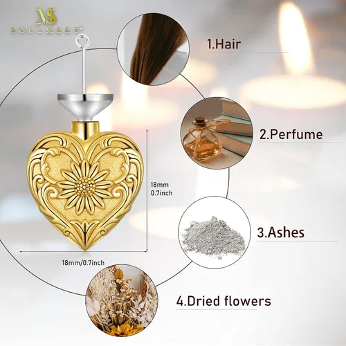 Miniatura 5 de SOULMEET Joyería de cremación para cenizas, collar de urna de plata esterlina para cenizas, mujeres y hombres, joyas de recuerdos de aprecio