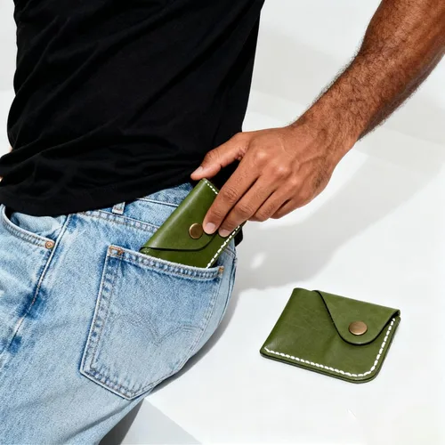 Miniatura 67 de Cartera organizadora de tarjetas de bolsillo frontal cosida a mano minimalista de cuero genuino para tarjetas, billetera con tarjetero pequeño, Negro