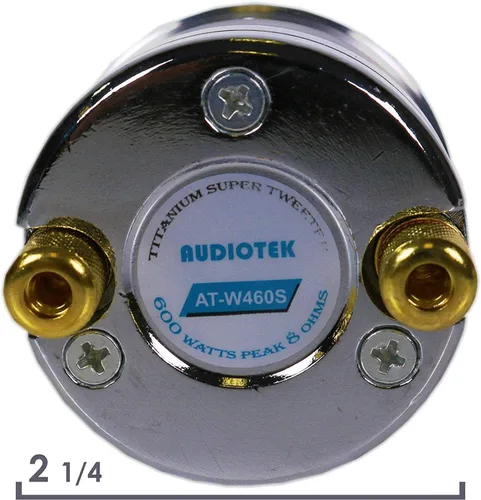 Miniatura 4 de Audiotek W460S - Tweeter de titanio de 600 vatios para coche, 1 par, 8 ohmios con filtro de condensador integrado, paquete de 2