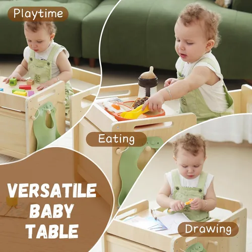 Miniatura 3 de bpmfkid Juego de Mesa y Silla de Destete Montessori - Diseño Ajustable para Niños Pequeños, Ideal para las Comidas, el Aprendizaje y el Juego De