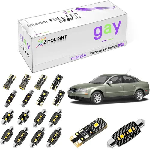 Repuesto PL9122A para Volkswagen Passat B5 1999-2005 Kit de luces LED para interiores, 6000 K bombillas LED blancas de cúpula de accesorios de