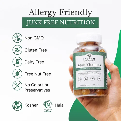 Miniatura 4 de Salaam Nutritionals - Multivitaminas para adultos, gomitas de vitaminas para mujeres y hombres, multivitaminas para adultos con 11 vitaminas