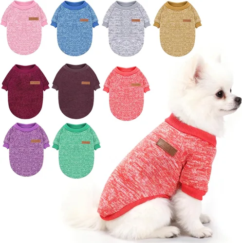 Miniatura 10 de Idepet Suéter clásico para perro, abrigo de vellón para perros pequeños, medianos, ropa cálida para perros y gatos, disfraces suaves para cachorros