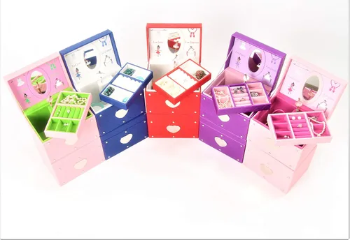 Miniatura 7 de Girly Girl Princess Ballerina - Belleza afroamericana - Caja de joyería musical rojoblanco