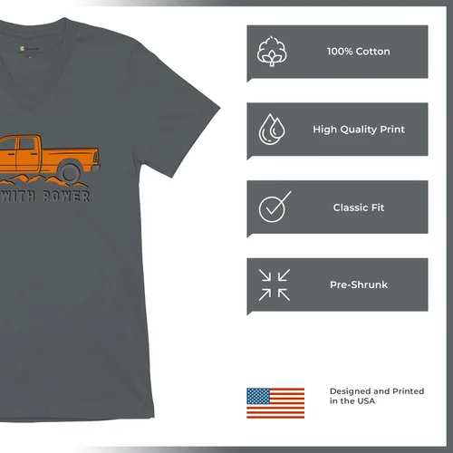 Miniatura 140 de Tee Hunt Camisetas gráficas y camisetas sin mangas para hombre Roll with Power Pickup Truck
