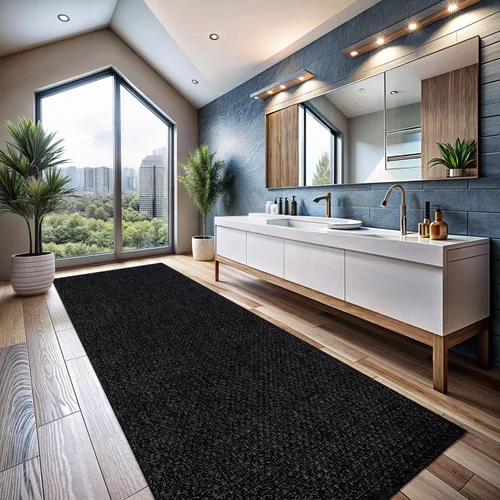 Miniatura 6 de CAMILSON Easy Alfombra de yute, 2 x 3 pulgadas, interiores y exteriores, fibra gris oscuro, para sala de estar, patio y cocina, diseño tejido