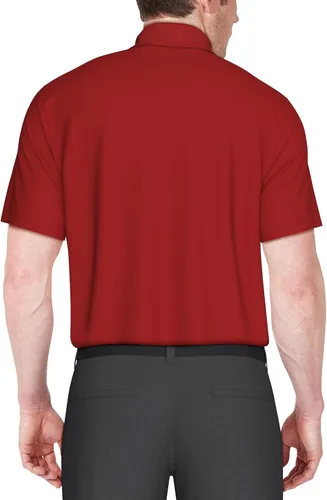 Miniatura 2 de PGA TOUR Men's Airflux Solid Mesh Short Sleeve Golf Polo Shirt