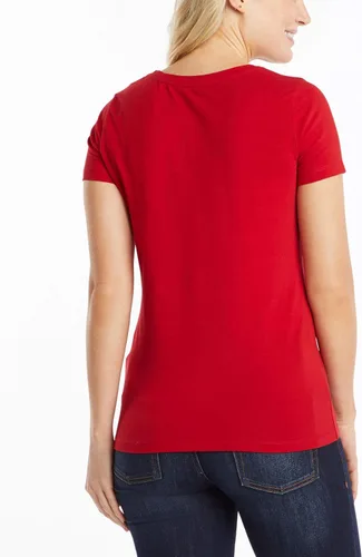Miniatura 3 de Nautica Camiseta de algodón elástico con cuello en V para mujer Easy Comfort