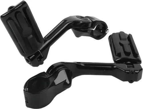 Miniatura 4 de TCT-MOTORPARTS Estriberas de pie de carretera de montaje largo para Harley Electra Glide, todo con protectores de motor de 1-1/4 pulgadas 1.25 Negro