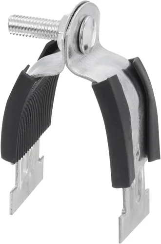 Miniatura 3 de uxcell Abrazadera de amortiguador de goma para tubo de 2 pulgadas, abrazadera de tubo de acero rígida para montar tubos PEX a canales de puntal