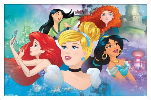Miniatura 11 de Trends International Disney Princess - Póster de pared de Gaze, 14.72 x 22.37 pulgadas, versión enmarcada de madera de granero