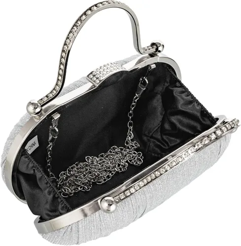 Miniatura 2 de YYW Bolso de noche para mujer, embrague de boda con cadena y bolsos de noche