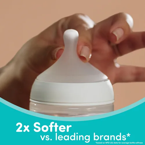 Miniatura 4 de NUK Perfect Match 2 en 1 botella natural y anticólicos con flujo medio, pezón ancho y adaptable, 8 onzas, paquete de 4, sin BPA