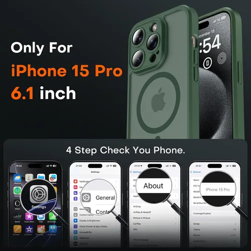 Miniatura 731 de TOCOL Funda para iPhone 11, compatible con Magsafe, protección completa de cámara, imanes integrados, protección contra caídas, funda translúcida
