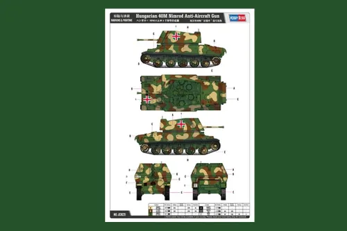 Miniatura 4 de Hobby Boss Kit de modelo de pistola antiaérea húngara Nimrod 40M