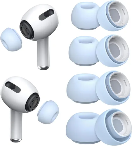 Miniatura 10 de [4 pares] Puntas de repuesto para los oídos para AirPods Pro y AirPods Pro 2 con orificio de reducción de ruido, puntas de silicona para los oídos