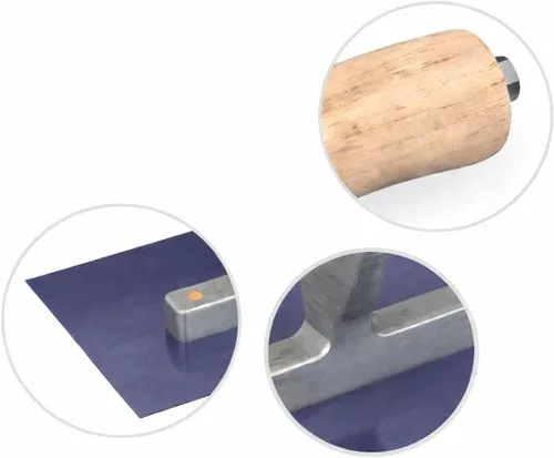 Miniatura 2 de Bon 66-175 - Paleta de acero con acabado urbano, cuadrada, acero azul, 12 x 3 pulgadas, madera Manija de madera