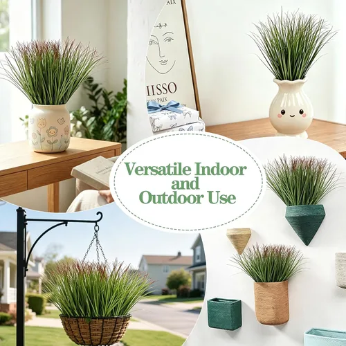Miniatura 7 de FOIMAS 24pcs Artificial Grass Plants,9.84" Faux Shrubs Wheat Grass Greenery Stems Fake Plants for Indoor Outdoor Home Decoration