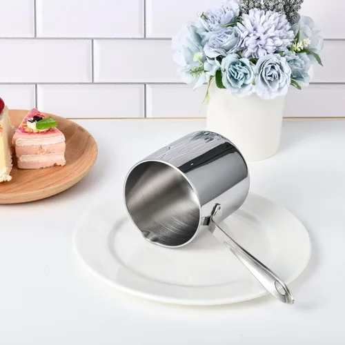 Miniatura 8 de IMEEA Calentador de mantequilla de 10 oz / 10.1 fl oz de una sola porción de leche y salsa sartén de calefacción 18/10 de acero inoxidable de tres