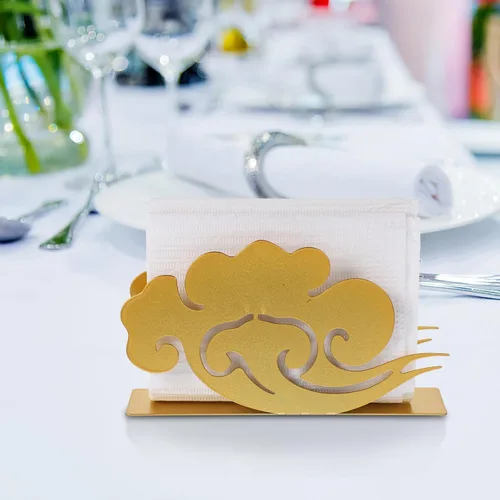 Miniatura 6 de Gold Metal Napkin Holder for Table Iron Napkin Storage Rack for Kitchen Restaurant Bar and Home Use