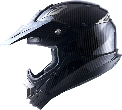 1Storm Casco de motocross para adultos, todoterreno, MX, BMX, ATV, motocross, mecánico, HGXP14B, fibra de carbono, negro, HGXP14B
