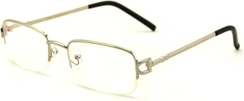 Miniatura 4 de V.W.E. - Gafas de lectura rectangulares de metal con borde medio, aspecto sofisticado