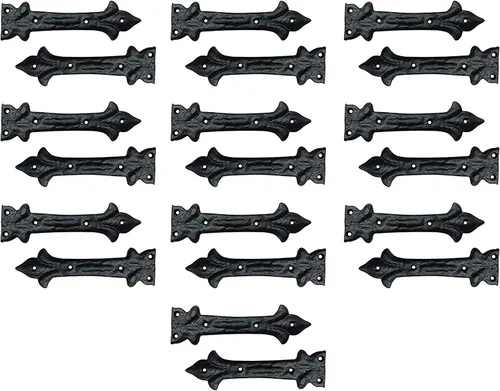 Miniatura 7 de Adonai Hardware Adonijah Bisagra falsa de aluminio para montaje frontal (6.5" x 12 Pack, Negro mate) para puertas de granero, puertas, armarios