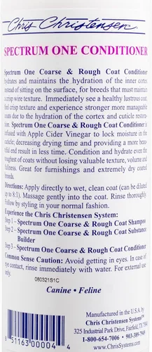 Miniatura 4 de Chris Christensen Spectrum One - Acondicionador para perros, pelaje grueso y áspero, arregla como un profesional, repara y protege, mantiene
