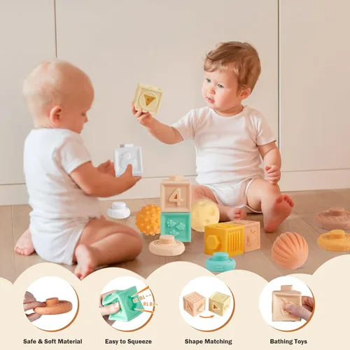 Miniatura 2 de Meytccve Juguetes para Bebés Juguetes Montessori para Bebés, Juguete de Instrumentos Musicales de Madera Bloques de Construcción Apilables, Juguetes