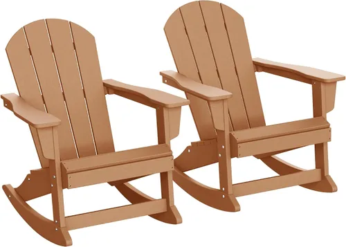 Miniatura 108 de WestinTrends Silla mecedora Malibu de poliéster para exterior/patio Adirondack, Negra