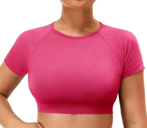 Miniatura 3 de YEOREO Amplify - Camiseta de manga corta sin costuras para mujer, para entrenamiento, gimnasio, yoga, camisetas atléticas